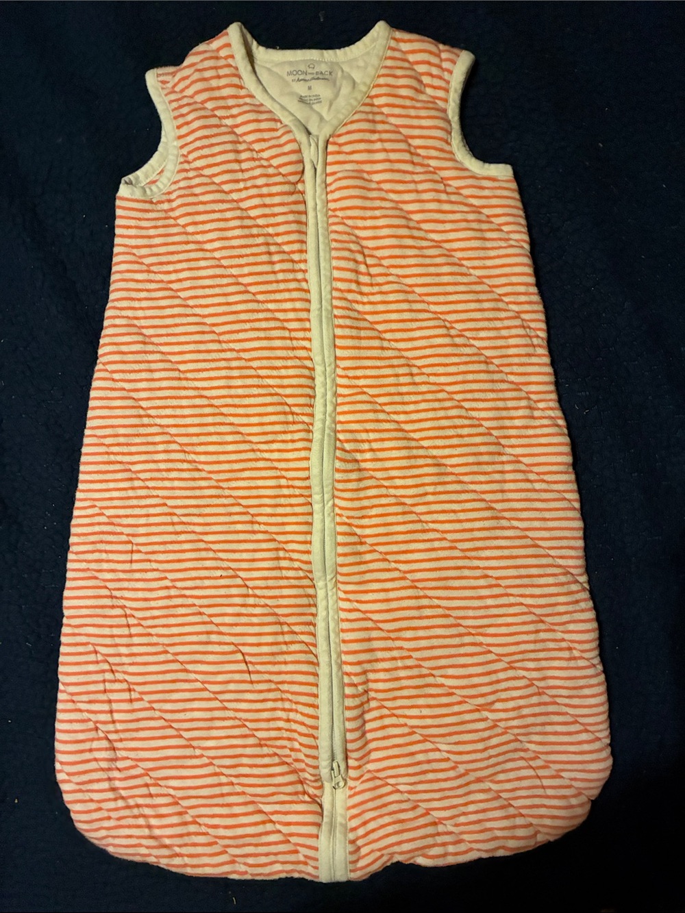 Moon and back by Hanna andersson Orange Striped Quilted Baby Sleep Sack